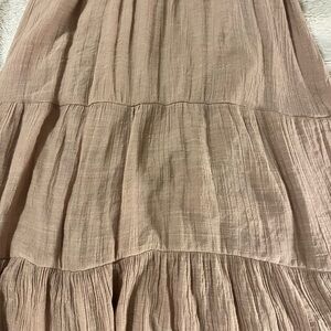 L Elegant Blush Tiered Skirt